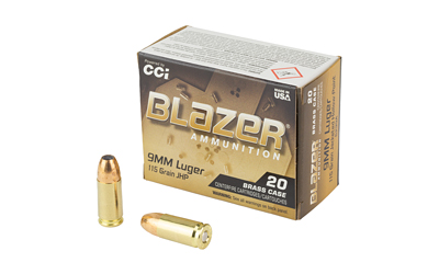CCI BLAZER BRASS 9MM 115GR JHP 20 — view 1