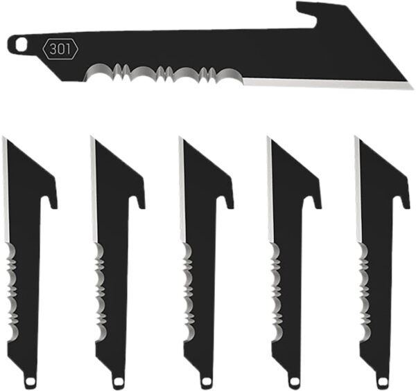 Outdoor Edge RRUS30K6C Replacement Blades  6 3" Black Utility Serrated 420J2 SS Blades — view 1