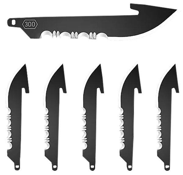 Outdoor Edge RRS30K6C Replacement Blades  6 3" Black Drop Point Serrated 420J2 SS Blades — view 1