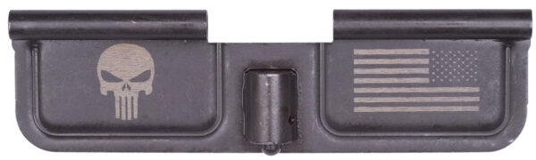 Spikes SED7005 Ejection Port Door Punisher and Flag AR-15 Black Phosphate Steel — view 1