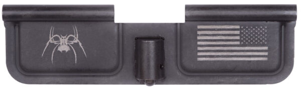 Spikes SED7010 Ejection Port Door Spider and Flag AR-15 Black Phosphate Steel — view 1