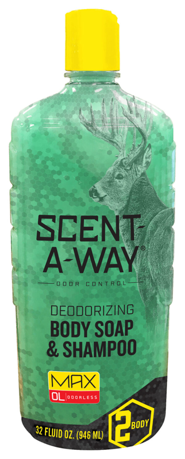 Scent-A-Way 07758 Shampoo/Body Wash  Odor Eliminator Odorless Scent Vegetable Proteins 32oz Bottle — view 1