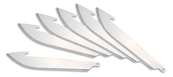 Outdoor Edge RR306 Replacement Blades RazorLite Drop Point 3" 420J2 Stainless Steel Blade Silver 6 Blades — view 1