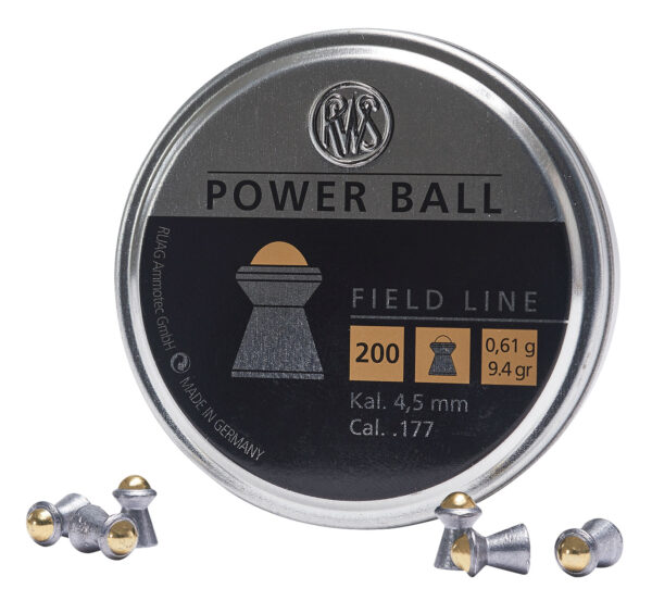 Umarex USA 2317414 Power Ball Field Line 177 Steel Lead Domed Pellet/ 200 Per Tin — view 1