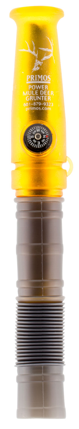 Primos 736 Power  Grunter Call Double Reed Mule Deer Sounds Attracts Blacktail/Mule Deer Features Built in Compass Black/Gold — view 1
