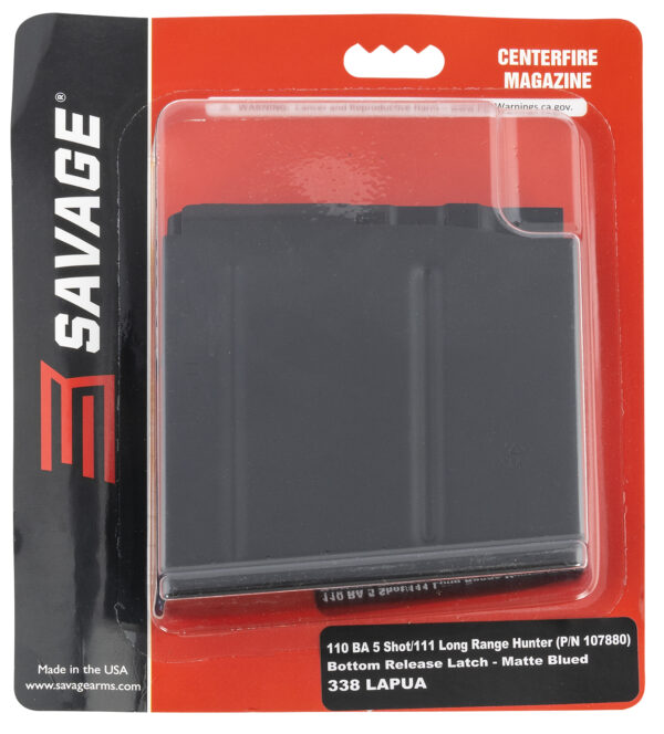 Savage Arms 55190 110BA  5rd 338 Lapua Mag Fits Savage 110BA/110BA/110/111 Long Range Hunter Blued Steel — view 1