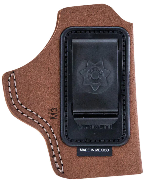 Bianchi 10381 6C  IWB Tan Leather Belt Clip Fits 2" Barrels Ruger/Colt/Charter Arms Left Hand — view 1