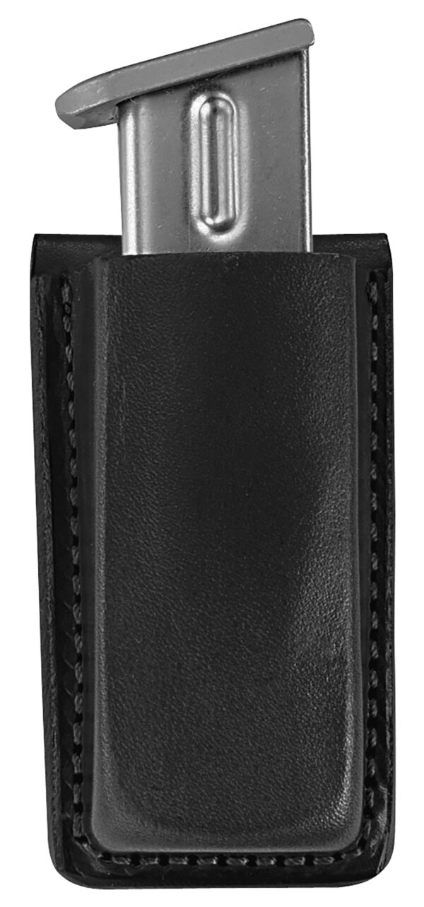 Bianchi 18056 Open Top Mag Pouch  Single Black Leather Belt Clip, Belts 1.75" Wide Compatible w/Glock 17/19/22/23/30/S&W 9/40F/M&P 9/40 — view 1