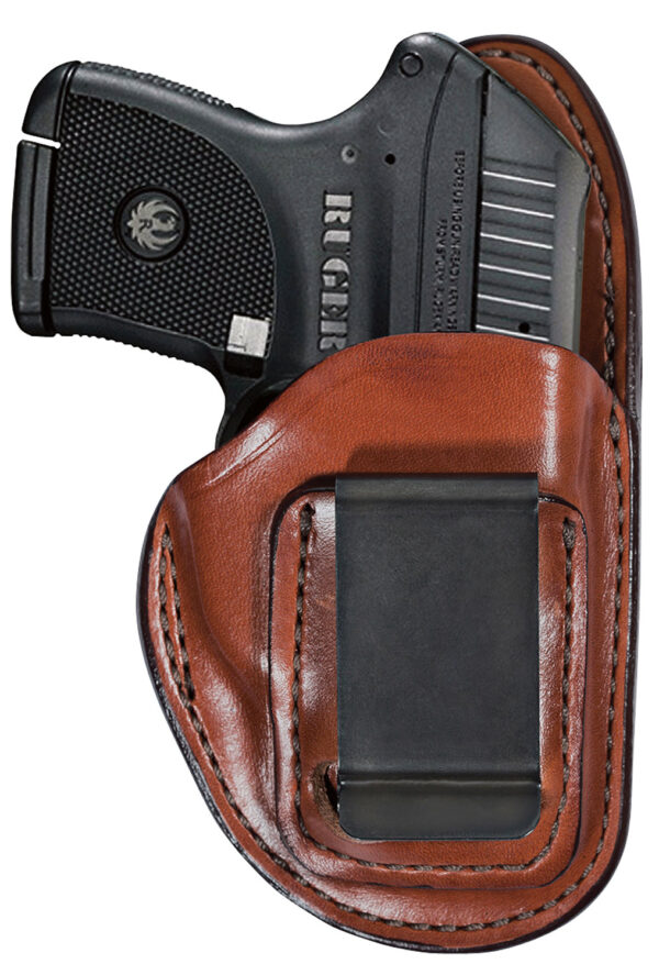 Bianchi 19235 100 Professional  IWB Size 11 Tan Leather Belt Clip Compatible w/Glock 19/23/Ruger Security-9 Belt 1.75" Wide Left Hand — view 1