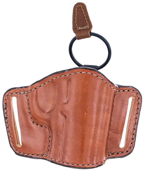 Bianchi 19242 105 Minimalist Belt Slide Holster Size 01 OWB Open Top Style made of Leather with Tan Finish fits 2" Barrel Ruger SP101 & S&W J-Frame for Right Hand — view 1