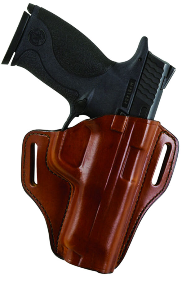 Bianchi 23996 57 Remedy  OWB Size 15 Tan Leather Belt Slide Fits S&W M&P Shield Right Hand — view 1