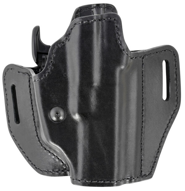 Bianchi 58351 Allusion Assent Pro-Fit OWB Size 13 Black Leather Belt Slide Compatible w/Springfield XDS/Ruger American Pistol/Glock 17/22 Belt Up to 1.50" Wide Right Hand — view 1
