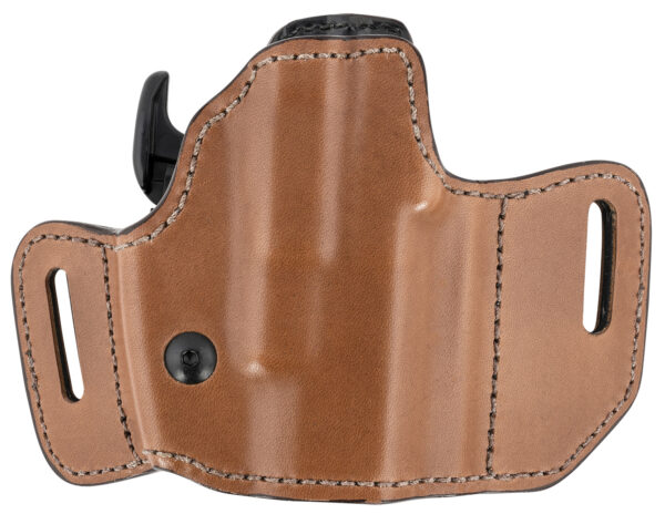 Bianchi 31831 Allusion Assent Pro-Fit OWB Size 11 Tan Leather Belt Slide Compatible w/ S&W M&P Shield/FN FNS Compact/Glock 26/27 Gen1-5 Belt Up to 1.50" Wide Right Hand — view 1