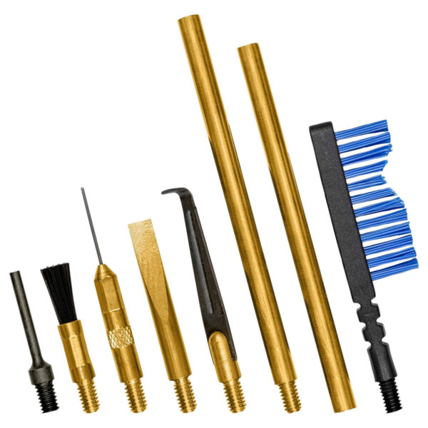 Otis FG932 Brass Scraper Tool Set MSR/AR Multi-Caliber Pieces Brass Nylon Bristles — view 1