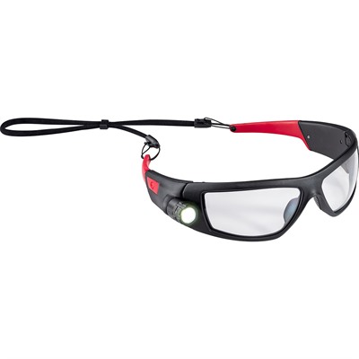 SPG500 SAFETY GLASSES W/BUILT-IN RECHARGEABLE LIGHT BLK/RED — view 1