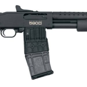 MOSSBERG 590M SGP 12 GA 18.5" HW BBL CYL HEAT SHIELD 10/RD MAG GHOST RING BLACK SYN STOCK TRI RAIL