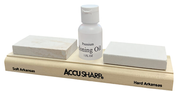 AccuSharp 023C Whetstone Combo Kit Fine, Coarse Natural Arkansas Stone Sharpener Includes Honing Oil — view 1