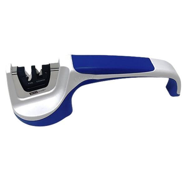 AccuSharp 036C Knife Sharpener Pull Through Blue/White Hand Held Diamond Tungsten Carbide Sharpener Ergonomic Handle — view 1