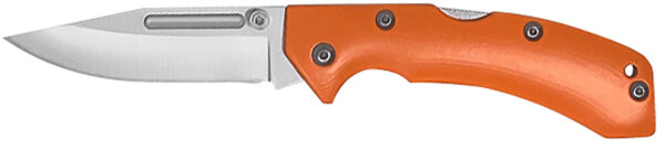 AccuSharp 712C Lockback  3" Folding Clip Point Plain Stainless Steel Blade/Blaze Orange G10 Handle Includes Allen Wrench — view 1