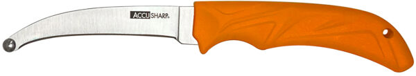 AccuSharp 734C AccuZip  4" Fixed Plain Stainless Steel/ Blade Blaze Orange Ergonomic Anti-Slip Rubber Handle — view 1