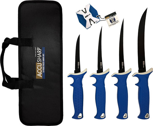 ACCUSHARP 6-PIECE FILLET KNIFE - KIT W/SHARPENER & ZIP CASE — view 1
