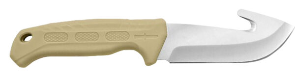 Camillus 19156 Roto  4" Fixed Drop Point/Gut Hook Plain Satin 420 Steel Titanium Bonded Blade, Tan PP/TPR Handle — view 1