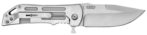 Camillus 19643 Dominator II 3" Folding Drop Point Plain Titanium Bonded 420 Stainless Steel Blade, Silver Carbon Fiber/SS Handle — view 1