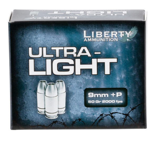 Liberty Ammunition LAUL9052 Ultra-Light  9mmLuger+P 50gr Lead Free Fragmenting Hollow Point 20 Per Box/10 Case — view 1