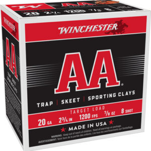 WINCHESTER AA 20GA 2.75" 7/8OZ - #8 1200FPS 250RD CASE LOT — view 2