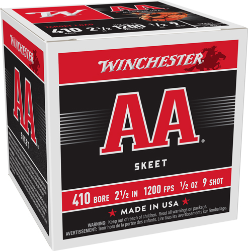 WINCHESTER AA 410 2.5" 1/2OZ - #9 1200FPS 250RD CASE LOT — view 1
