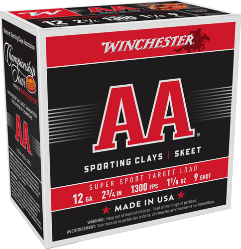 WINCHESTER AA 12GA 2.75" - 1-1/8OZ #9 1300FPS 250RD CASE — view 1