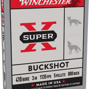 Winchester Ammo XB413 Super X  410Gauge 3" 5Pellets 000Buck Shot 5 Per Box/50 Case