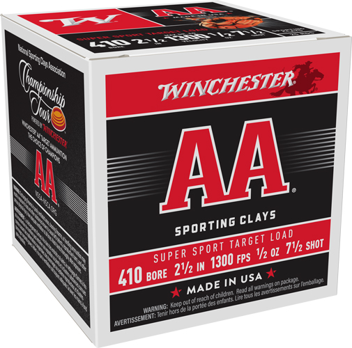 WINCHESTER AA 410 2.5" 1/2OZ - #7.5 1300FPS 250RD CASE LOT — view 1