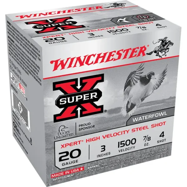 WINCHESTER EXPERT HV STEEL AMO 20GA 3IN 7/8 OZ #4 25RD (10 BOX CASE) — view 1