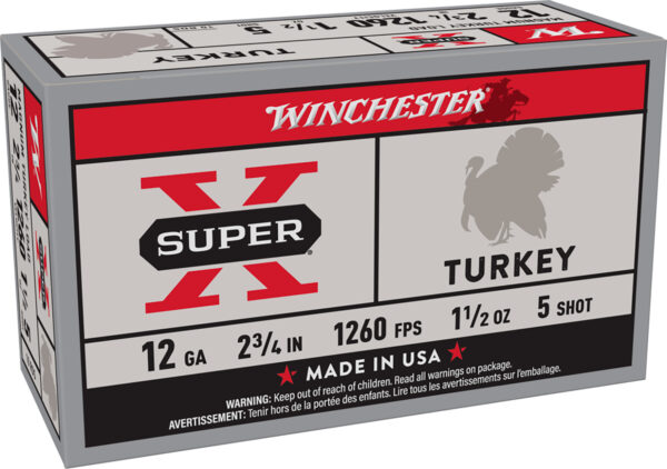 Winchester Ammo X12MT5 Super X Magnum Turkey 12Gauge 2.75" 1 1/2oz Copper Plated 5Shot 10 Box/10 Case — view 1
