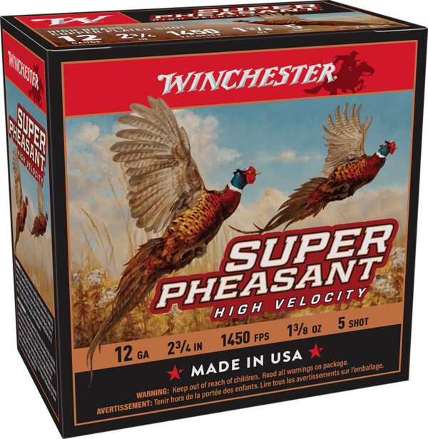 Winchester Ammo X12PHV5 Super Pheasant High Velocity High Brass 12Gauge 2.75" 1 3/8oz 5Shot 25 Per Box/10 Case — view 1