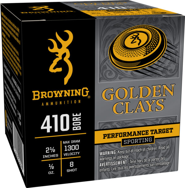 Browning Ammo BGC418 Golden Clays  410Bore 2.50" 1/2oz 8Shot 25 Per Box/10 Case — view 1
