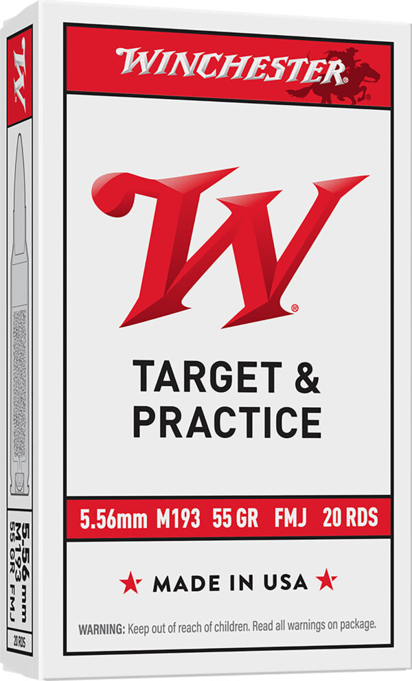 Winchester Ammo WM193K USA M193 5.56x45mmNATO 55gr Full Metal Jacket Lead Core 20 Per Box/50 Case — view 1