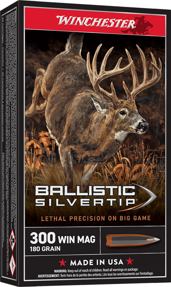 Winchester Ammo SBST300 Ballistic Silvertip  300WinMag 180gr Rapid Controlled Expansion Polymer Tip 20 Per Box/10 Case — view 1