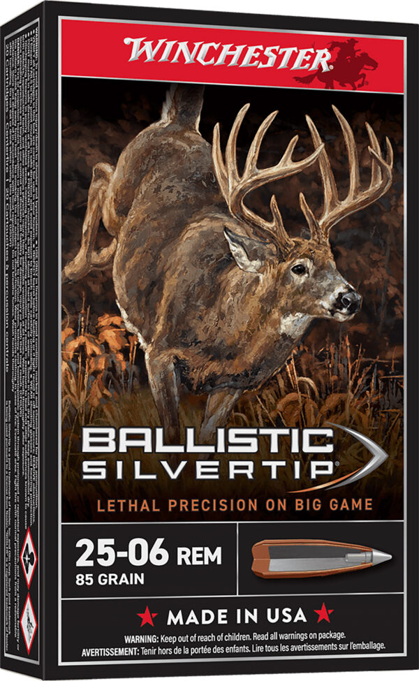 Winchester Ammo SBST2506A Ballistic Silvertip  25-06Rem 85gr Fragmenting Polymer Tip 20 Per Box/10 Case — view 1