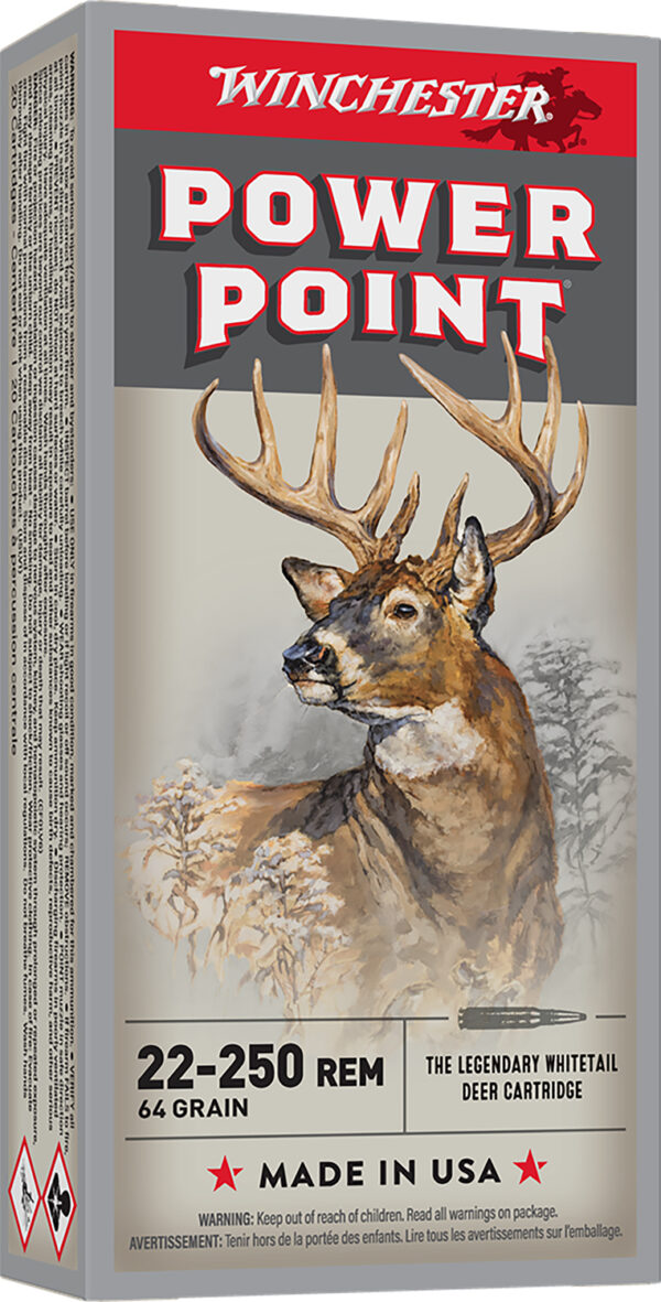 Winchester Ammo X222502 Power-Point  22-250Rem 64gr 20 Per Box/10 Case — view 1