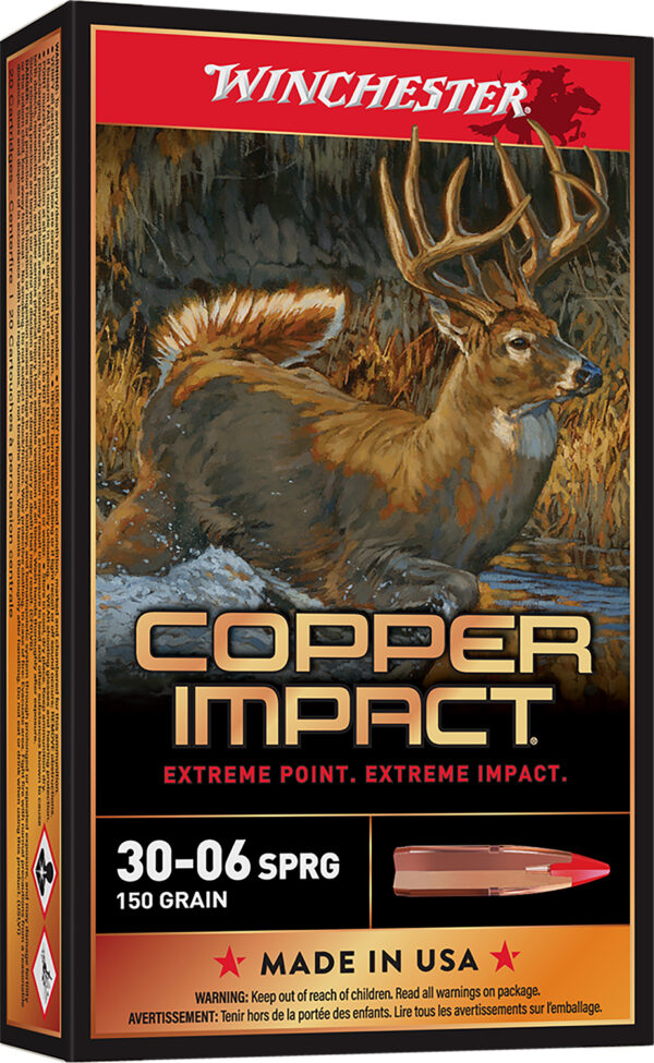 Winchester Ammo X3006CLF Copper Impact  30-06Springfield 150gr Copper Extreme Point Lead Free 20 Per Box/10 Case — view 1