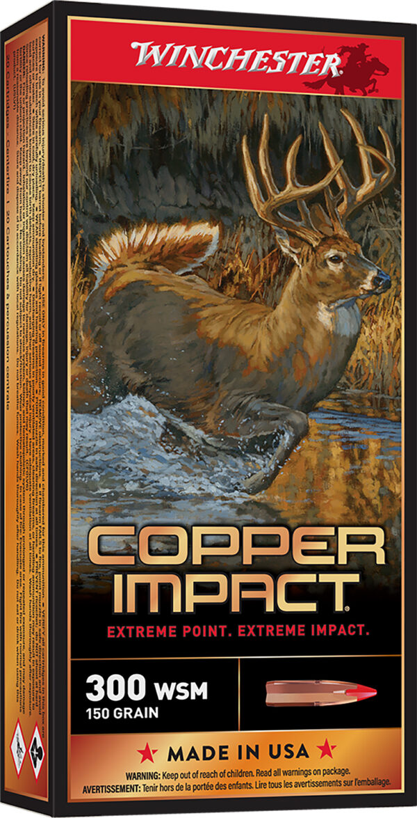 Winchester Ammo X300SCLF Copper Impact  300WSM 150gr Copper Extreme Point Lead Free 20 Per Box/10 Case — view 1