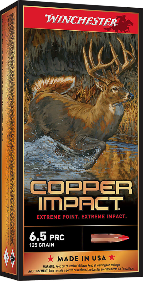 Winchester Ammo X65PCLF Copper Impact  6.5PRC 125gr Copper Extreme Point Lead Free 20 Per Box/10 Case — view 1