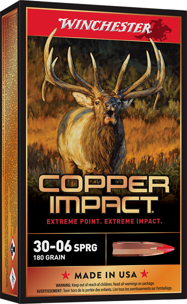Winchester Ammo X3006CLF2 Copper Impact  30-06Springfield 180gr Copper Extreme Point Lead Free 20 Per Box/10 Case — view 1