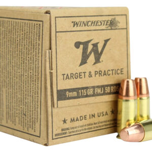Winchester Ammo SG9W50 USA  9mmLuger 115gr Full Metal Jacket 50 Per Box/20 Case