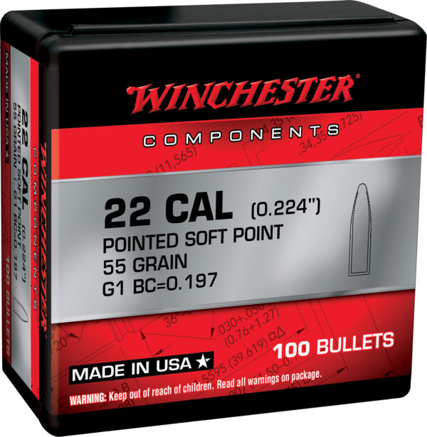 Winchester Ammo WB223SP55X Centerfire Rifle  223Rem 55gr Pointed Soft Point 100 Per Box/10 Case — view 1