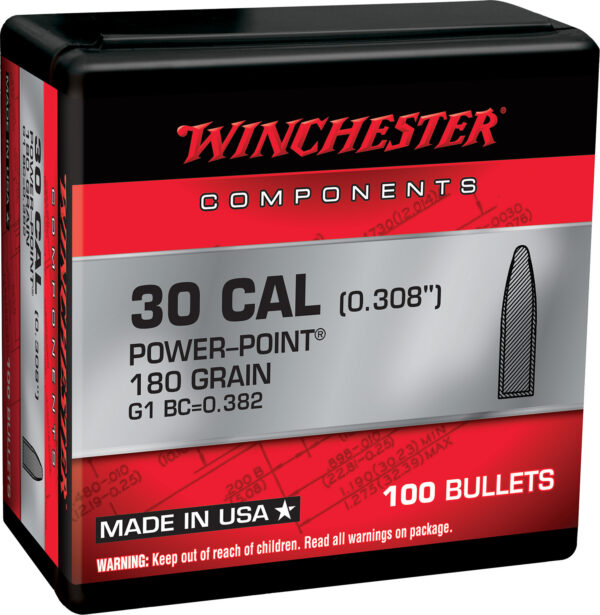 Winchester Ammo WB308P180X Centerfire Rifle  308Win 180gr Power Point 100 Per Box/10 Case — view 1