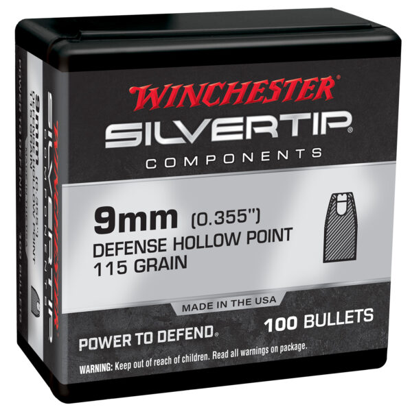 Winchester Ammo WB9ST115X Centerfire Handgun Reloading 9mm 115gr Silvertip Hollow Point 100 Per Box/10 Case — view 1