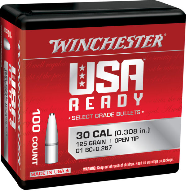 Winchester Ammo WBR30125 Centerfire Rifle  308Win 125gr Open Tip 100 Per Box/10 Case — view 1